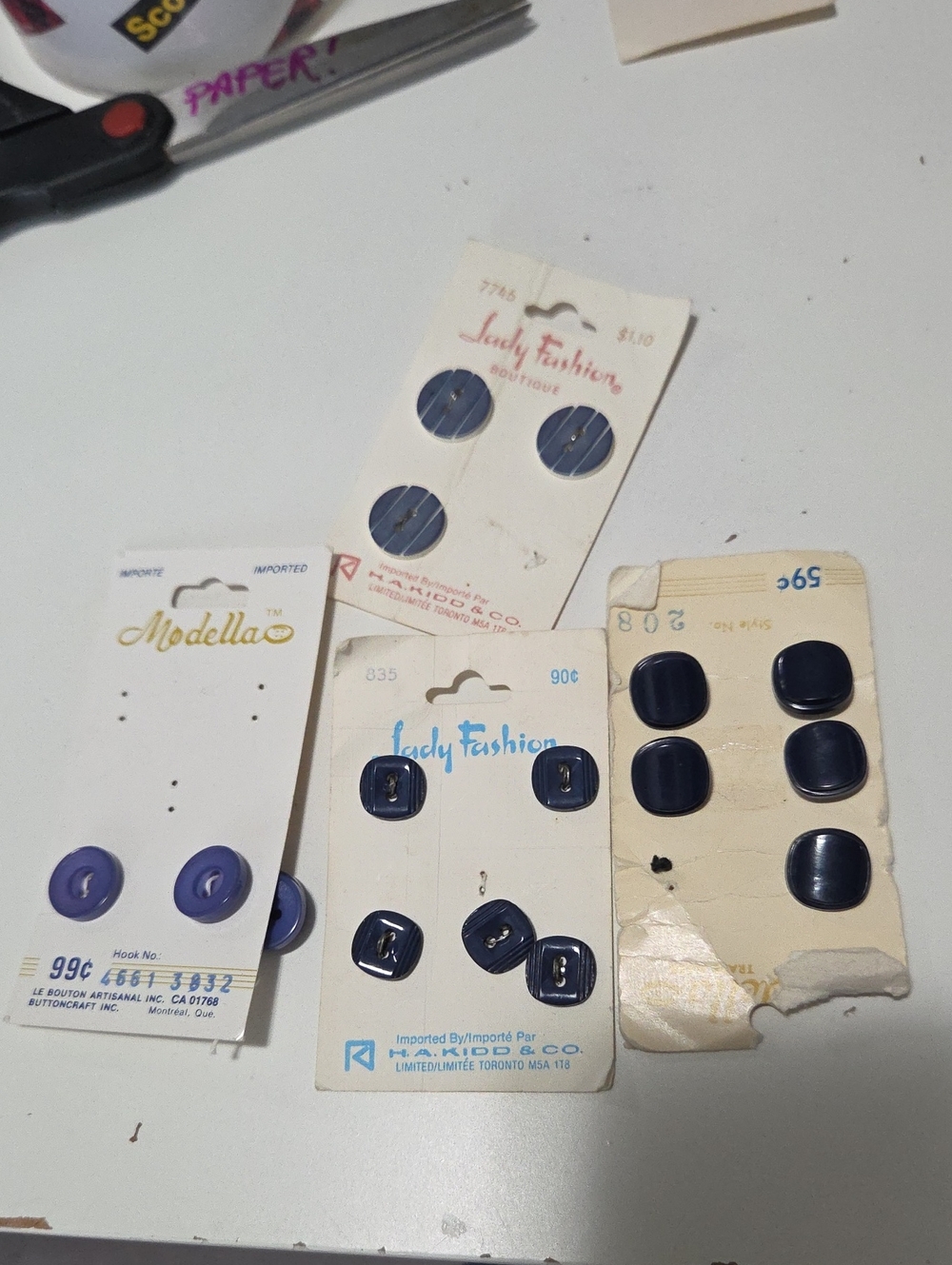 Vintage Blue Buttons